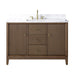 48" Single Sink Freestanding Bath Vanity Cabinet with White Engineered Marble Top - HomeBeyond