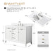 48" Single Sink Freestanding Bath Vanity Cabinet with White Engineered Marble Top - HomeBeyond