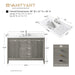 48" Single Sink Freestanding Bath Vanity Cabinet with White Engineered Marble Top - HomeBeyond