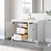 48" Single Sink Freestanding Bath Vanity Cabinet with White Engineered Marble Top - HomeBeyond