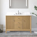 48" Single Sink Freestanding Bath Vanity Cabinet with White Engineered Marble Top - HomeBeyond