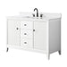 48" Single Sink Freestanding Bath Vanity Cabinet with White Engineered Marble Top - HomeBeyond