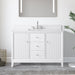 48" Single Sink Freestanding Bath Vanity Cabinet with White Engineered Marble Top - HomeBeyond