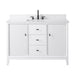 48" Single Sink Freestanding Bath Vanity Cabinet with White Engineered Marble Top - HomeBeyond