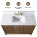 48" Single Sink Freestanding Bath Vanity Cabinet with White Engineered Marble Top - HomeBeyond