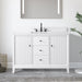 48" Single Sink Freestanding Bath Vanity Cabinet with White Engineered Marble Top - HomeBeyond