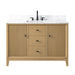 48" Single Sink Freestanding Bath Vanity Cabinet with White Engineered Marble Top - HomeBeyond
