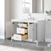 48" Single Sink Freestanding Bath Vanity Cabinet with White Engineered Marble Top - HomeBeyond