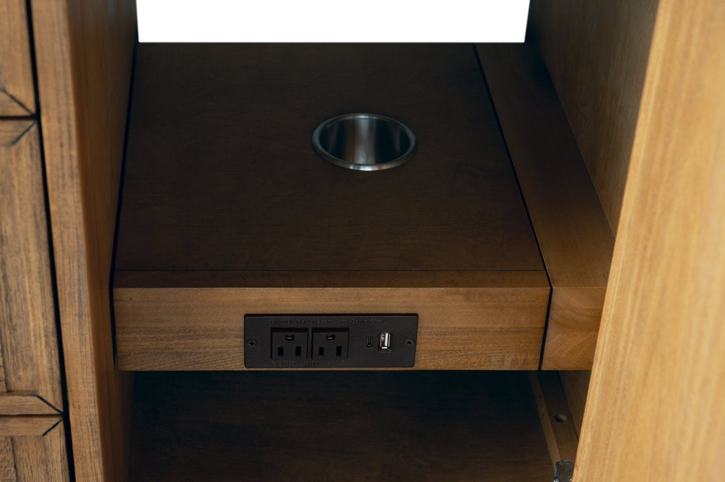 48" Single Sink Freestanding Bathroom Vanity with Milano Mist Engineered Stone Countertop, Integrated Ceramic Sink, Hidden Power & USB Charging Station and Hair Dryer Storage VA1248 - HomeBeyond