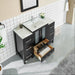 48" Single Sink Modern Bathroom Vanity Set with Ceramic Top & Free Mirror – Storage Cabinet with 2 Side Cabinets VA3024-48 - HomeBeyond