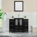 48" Single Sink Modern Bathroom Vanity Set with Ceramic Top & Free Mirror – Storage Cabinet with 2 Side Cabinets VA3024-48 - HomeBeyond