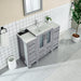 48" Single Sink Modern Bathroom Vanity Set with Ceramic Top & Free Mirror – Storage Cabinet with 2 Side Cabinets VA3024-48 - HomeBeyond