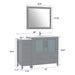 48" Single Sink Modern Bathroom Vanity Set with Ceramic Top & Free Mirror – Storage Cabinet with 5 Drawers VA3036-48 - HomeBeyond