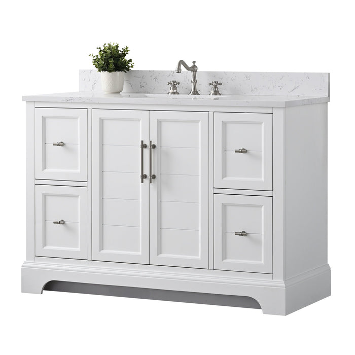 48" Single Sink Modern Bathroom Vanity Set with Countertop & Undermount Sink – Storage Cabinet VA5048 - HomeBeyond
