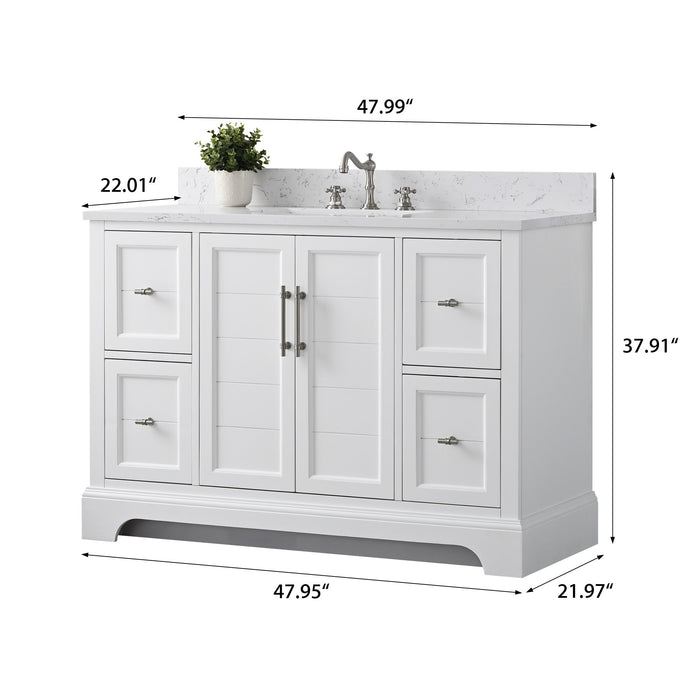 48" Single Sink Modern Bathroom Vanity Set with Countertop & Undermount Sink – Storage Cabinet VA5048 - HomeBeyond
