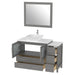48" Single Sink Modern Bathroom Vanity Set with White Engineered Marble Top & Free Mirror – Storage Cabinet with 5 Drawers VA3136-48 - HomeBeyond
