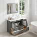 48" Single Sink Modern Bathroom Vanity Set with White Engineered Marble Top & Free Mirror – Storage Cabinet with 5 Drawers VA3136-48 - HomeBeyond