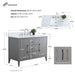 48" Single Sink Modern Freestanding Bathroom Vanity Set with Arabescato White Engineered Marble Top – Storage Cabinet with Soft-Closing Doors & Drawers VA9048 - HomeBeyond