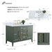 48" Single Sink Modern Freestanding Bathroom Vanity Set with Arabescato White Engineered Marble Top – Storage Cabinet with Soft-Closing Doors & Drawers VA9048 - HomeBeyond