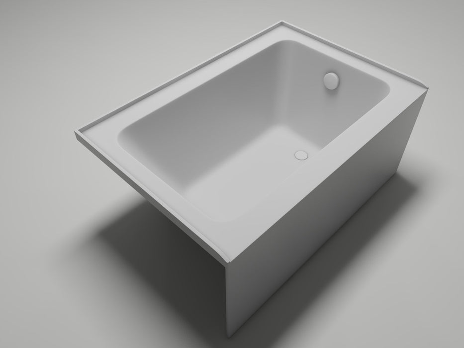 48" x 32" Alcove Soaking Acrylic Bathtub with 3 Side Tiling Flange - HomeBeyond