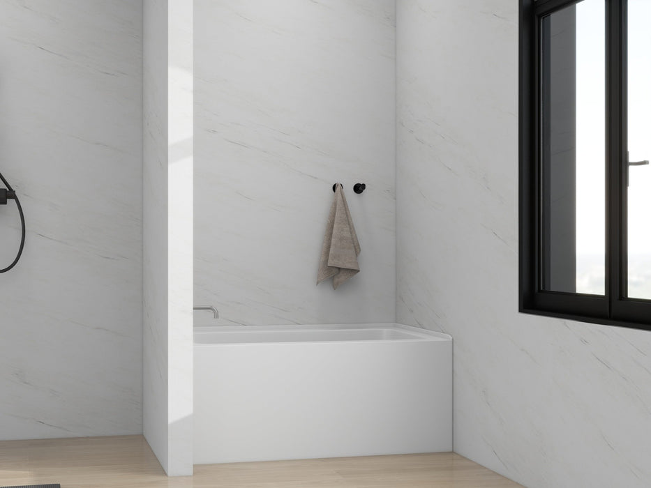 48" x 32" Alcove Soaking Acrylic Bathtub with 3 Side Tiling Flange - HomeBeyond