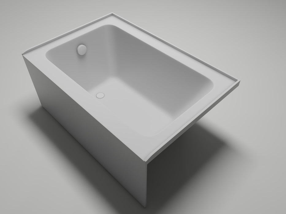 48" x 32" Alcove Soaking Acrylic Bathtub with 3 Side Tiling Flange - HomeBeyond