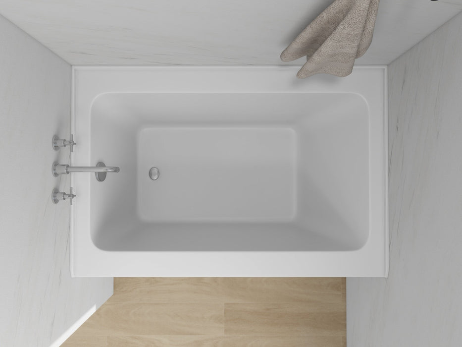 48" x 32" Alcove Soaking Acrylic Bathtub with 3 Side Tiling Flange - HomeBeyond