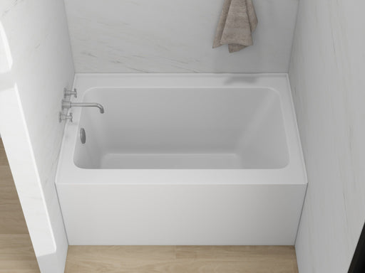 48" x 32" Alcove Soaking Acrylic Bathtub with 3 Side Tiling Flange - HomeBeyond