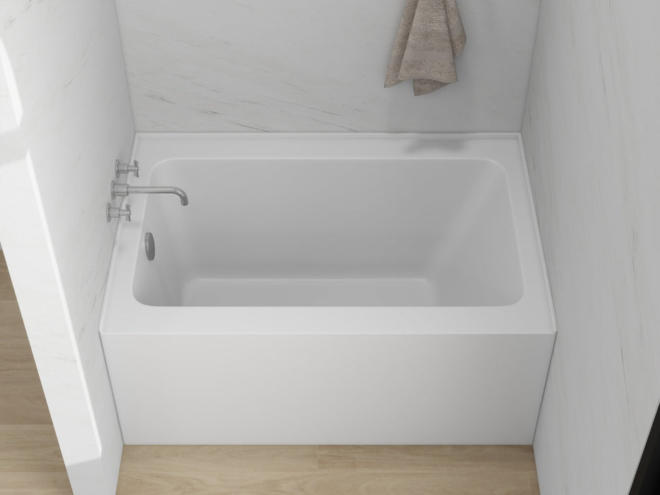 48" x 32" Alcove Soaking Acrylic Bathtub with 3 Side Tiling Flange - HomeBeyond