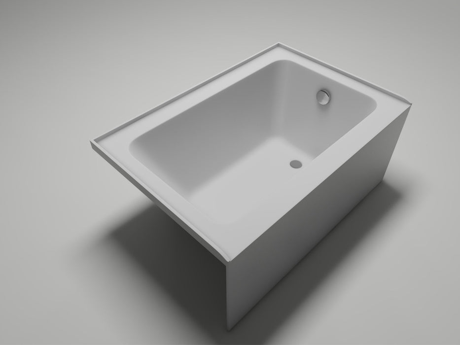 48" x 32" Alcove Soaking Acrylic Bathtub with 3 Side Tiling Flange - HomeBeyond