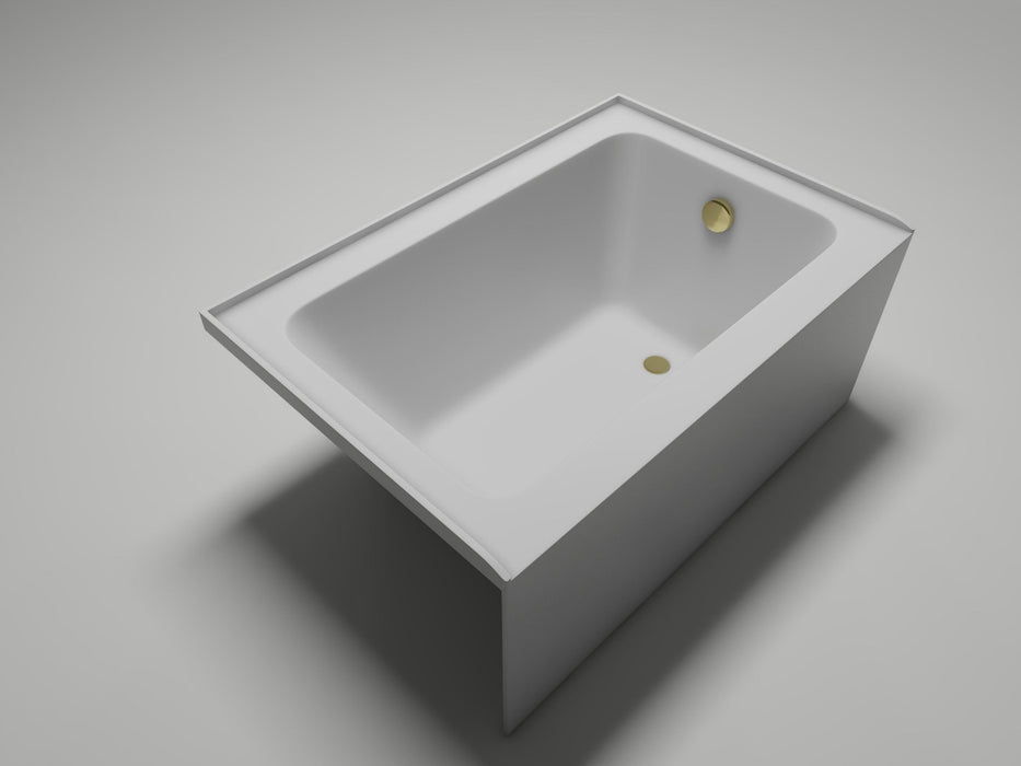 48" x 32" Alcove Soaking Acrylic Bathtub with 3 Side Tiling Flange - HomeBeyond