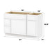 51" Modern Freestanding Birch & Plywood Bathroom Vanity Base Only – Shaker Style Storage Cabinet with 3 Drawers & 2 Soft-Closing Doors VA41362L-151 - HomeBeyond