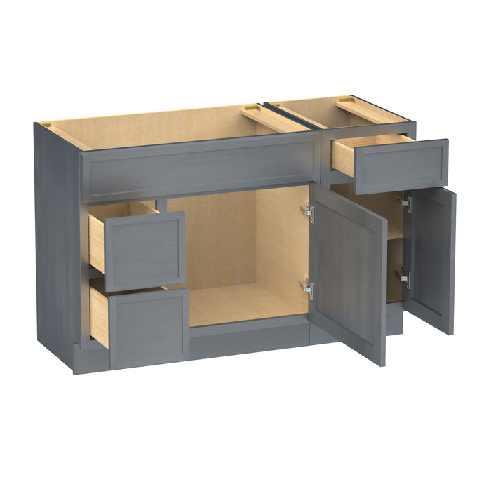 51" Modern Freestanding Birch & Plywood Bathroom Vanity Base Only – Shaker Style Storage Cabinet with 3 Drawers & 2 Soft-Closing Doors VA41362L-151 - HomeBeyond