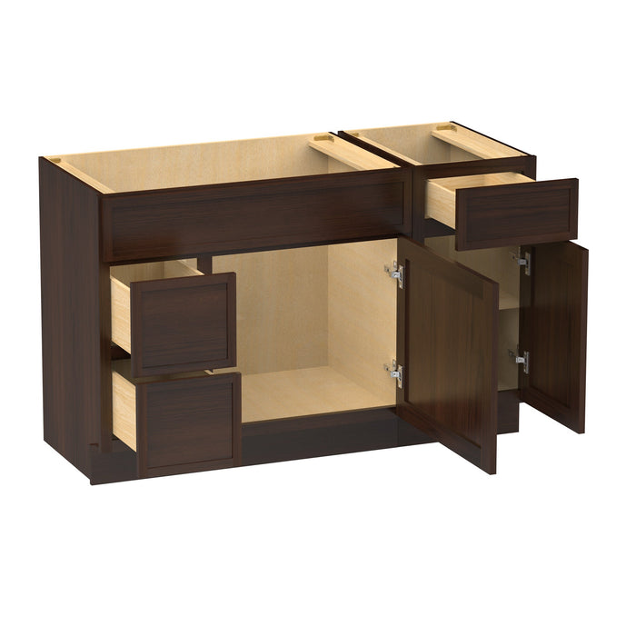 51" Modern Freestanding Birch & Plywood Bathroom Vanity Base Only – Shaker Style Storage Cabinet with 3 Drawers & 2 Soft-Closing Doors VA41362L-151 - HomeBeyond