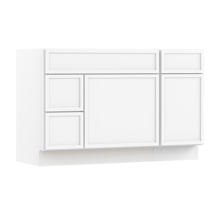 51" Modern Freestanding Birch & Plywood Bathroom Vanity Base Only – Shaker Style Storage Cabinet with 3 Drawers & 2 Soft-Closing Doors VA41362L-151 - HomeBeyond