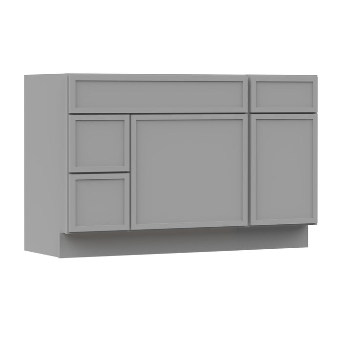 51" Modern Freestanding Birch & Plywood Bathroom Vanity Base Only – Shaker Style Storage Cabinet with 3 Drawers & 2 Soft-Closing Doors VA41362L-151 - HomeBeyond