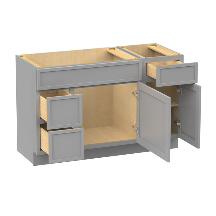 51" Modern Freestanding Birch & Plywood Bathroom Vanity Base Only – Shaker Style Storage Cabinet with 3 Drawers & 2 Soft-Closing Doors VA41362L-151 - HomeBeyond