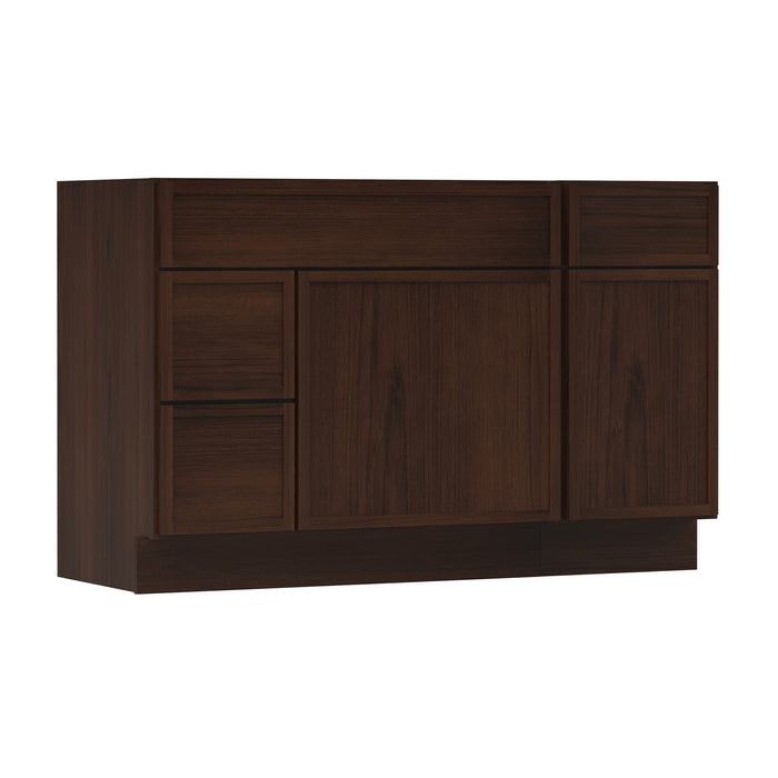 51" Modern Freestanding Birch & Plywood Bathroom Vanity Base Only – Shaker Style Storage Cabinet with 3 Drawers & 2 Soft-Closing Doors VA41362L-151 - HomeBeyond