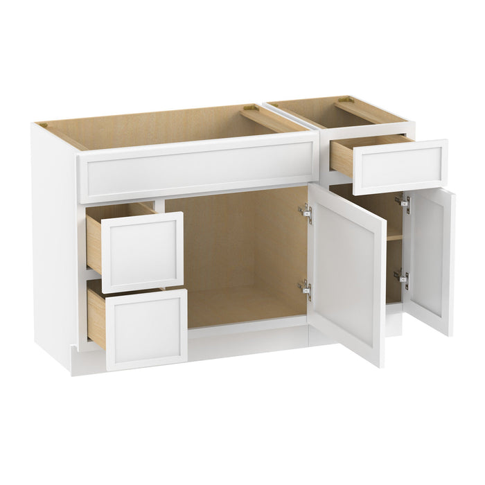 51" Modern Freestanding Birch & Plywood Bathroom Vanity Base Only – Shaker Style Storage Cabinet with 3 Drawers & 2 Soft-Closing Doors VA41362L-151 - HomeBeyond