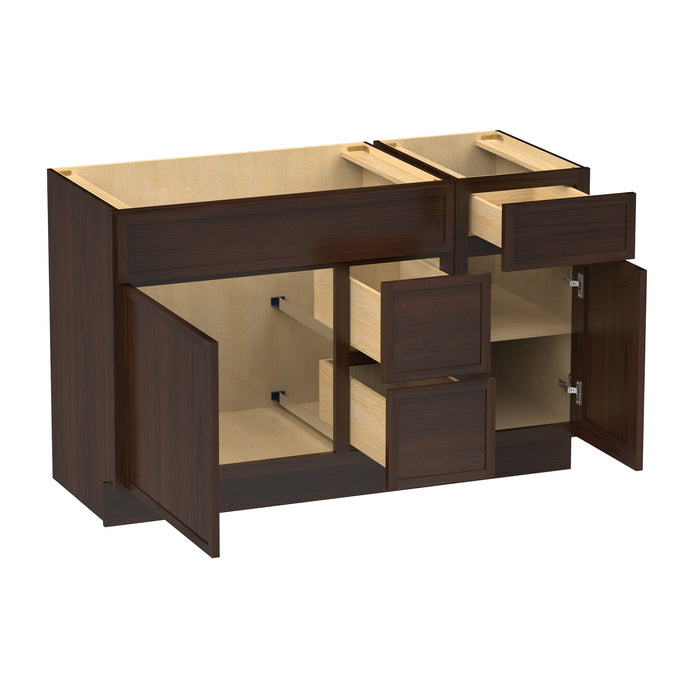 51" Modern Freestanding Birch & Plywood Bathroom Vanity Base Only – Shaker Style Storage Cabinet with 3 Drawers & 2 Soft-Closing Doors VA41362R-151 - HomeBeyond