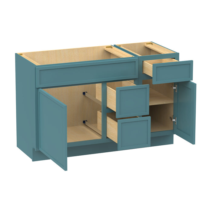 51" Modern Freestanding Birch & Plywood Bathroom Vanity Base Only – Shaker Style Storage Cabinet with 3 Drawers & 2 Soft-Closing Doors VA41362R-151 - HomeBeyond