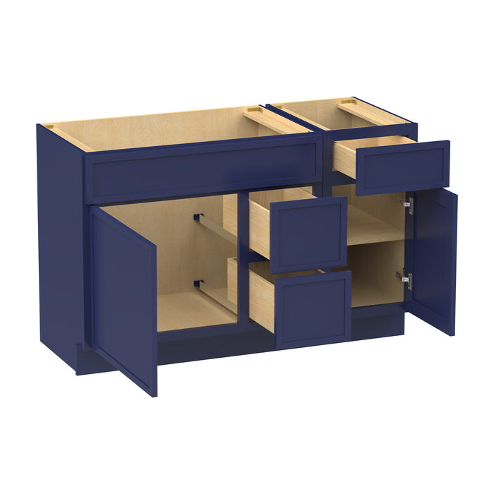51" Modern Freestanding Birch & Plywood Bathroom Vanity Base Only – Shaker Style Storage Cabinet with 3 Drawers & 2 Soft-Closing Doors VA41362R-151 - HomeBeyond