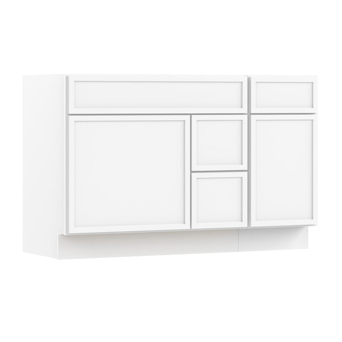 51" Modern Freestanding Birch & Plywood Bathroom Vanity Base Only – Shaker Style Storage Cabinet with 3 Drawers & 2 Soft-Closing Doors VA41362R-151 - HomeBeyond