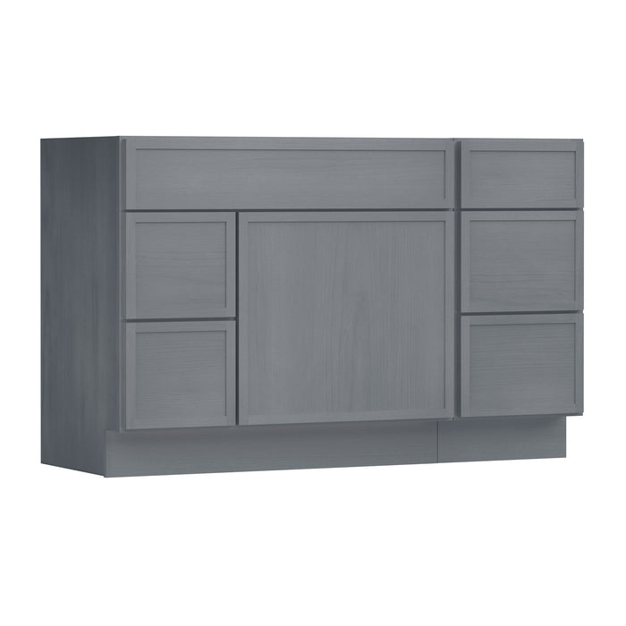 51" Modern Freestanding Birch & Plywood Bathroom Vanity Base Only – Shaker Style Storage Cabinet with 5 Drawers & 1 Door VA41362L-153 - HomeBeyond