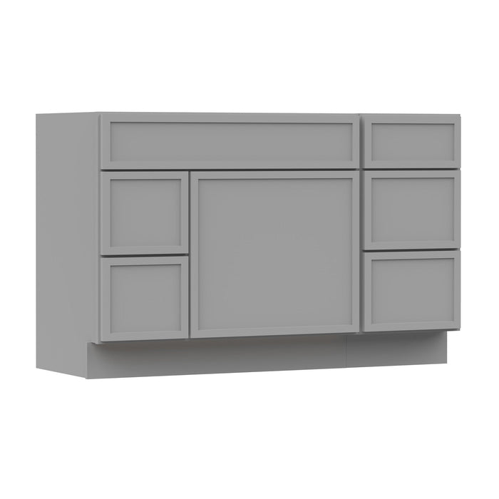 51" Modern Freestanding Birch & Plywood Bathroom Vanity Base Only – Shaker Style Storage Cabinet with 5 Drawers & 1 Door VA41362L-153 - HomeBeyond
