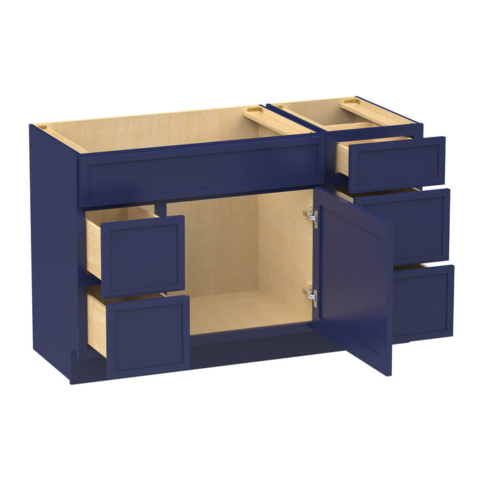 51" Modern Freestanding Birch & Plywood Bathroom Vanity Base Only – Shaker Style Storage Cabinet with 5 Drawers & 1 Door VA41362L-153 - HomeBeyond