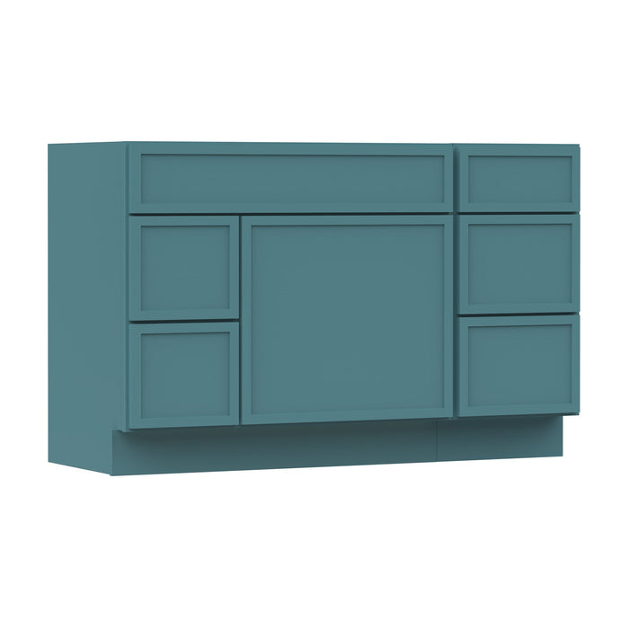 51" Modern Freestanding Birch & Plywood Bathroom Vanity Base Only – Shaker Style Storage Cabinet with 5 Drawers & 1 Door VA41362L-153 - HomeBeyond