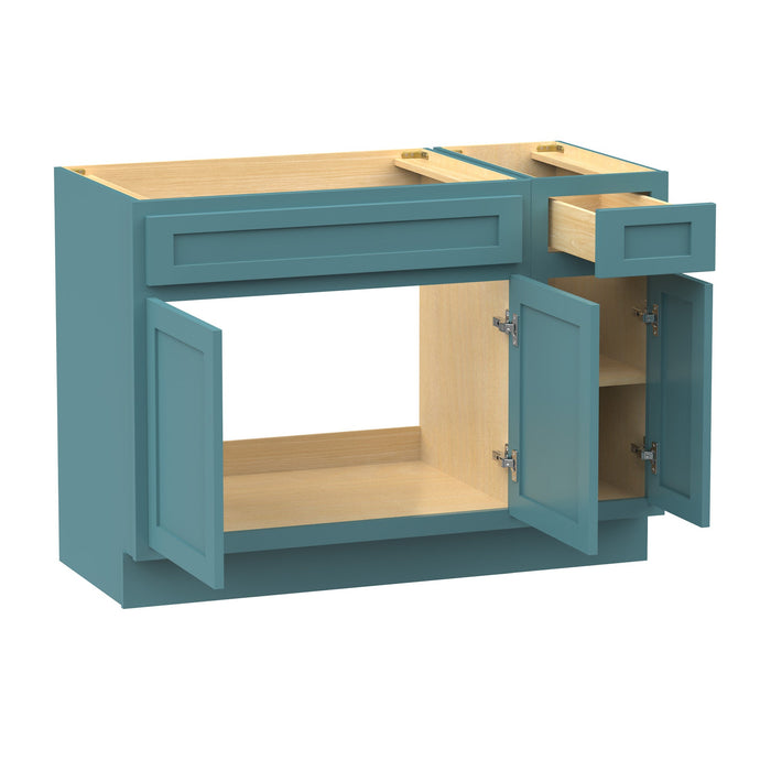 51" Modern Freestanding Oak Plywood Bathroom Vanity Base Only – Shaker Style Storage Cabinet with 1 Drawer & 3 Soft-Closing Doors VA4039-121 - HomeBeyond