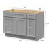 51" Modern Freestanding Oak Plywood Bathroom Vanity Base Only – Shaker Style Storage Cabinet with 1 Drawer & 3 Soft-Closing Doors VA4039-121 - HomeBeyond