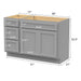 51" Modern Freestanding Oak Plywood Bathroom Vanity Base Only – Shaker Style Storage Cabinet with 3 Drawers & 2 Soft-Closing Doors VA40153-36 - HomeBeyond